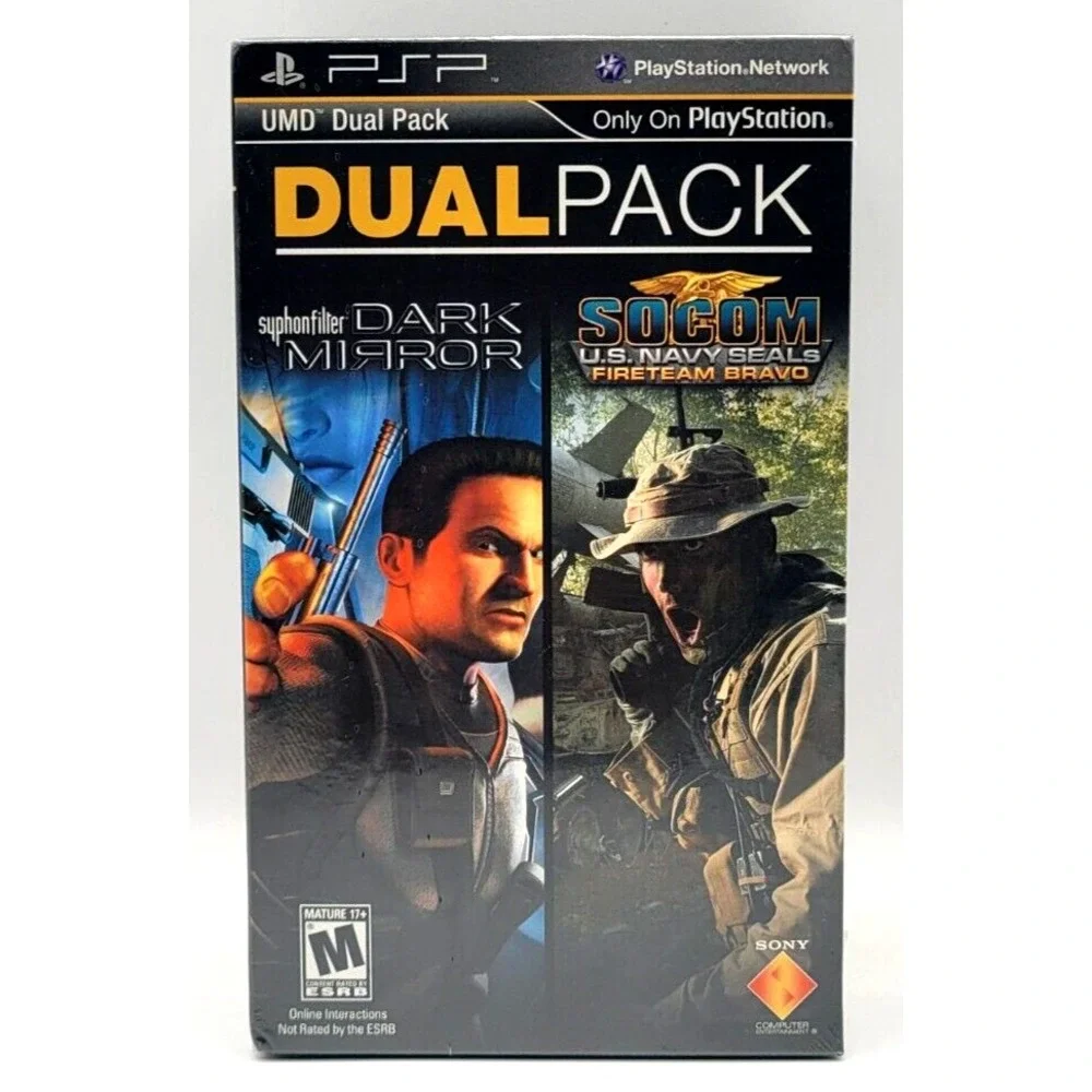 Sony Playstation‎ Portable PSP Dual Pack Syphon Filter Dark Mirror & SOCOM NEW!